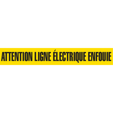 ""Attention Ligne Électrique Enfouie"" Barricade Tape - SGQ360