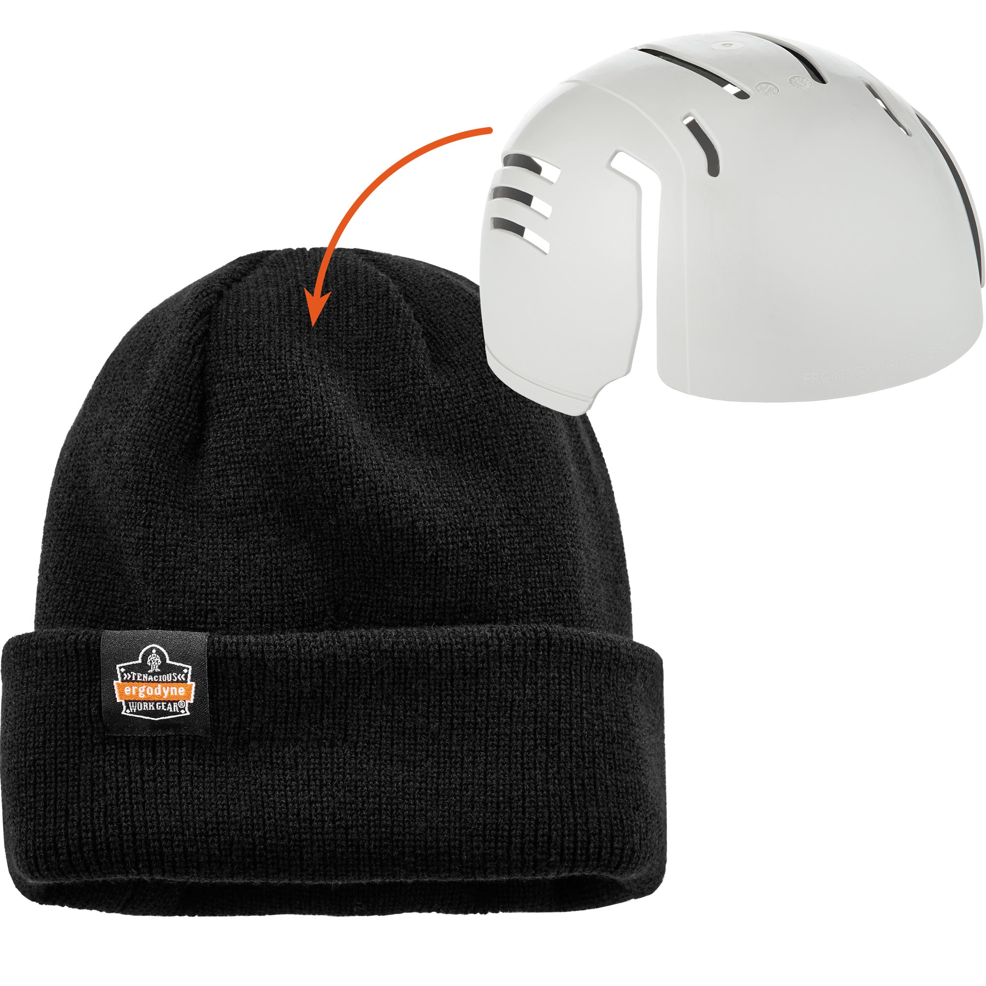 N-Ferno® Zippered Rib Knit Beanie Hat with Bump Cap Insert - SGR205