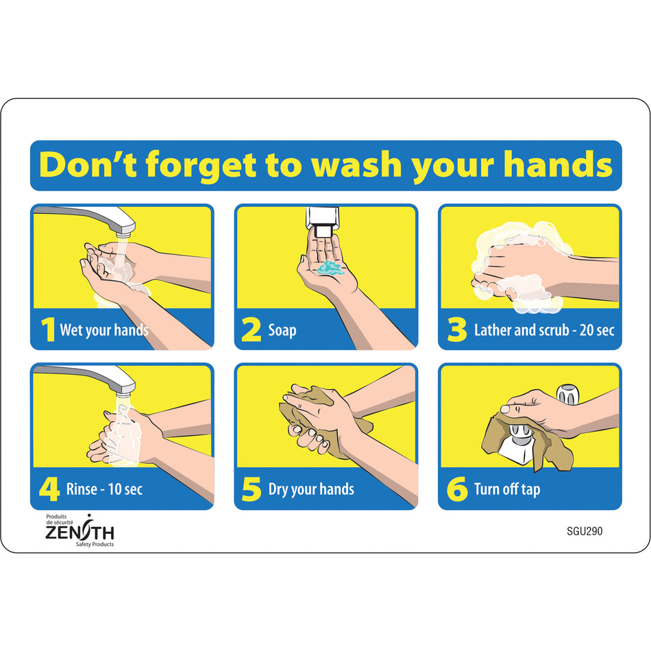 ""Don't Forget to Wash Your Hands"" Pictogram Sign - SGU290