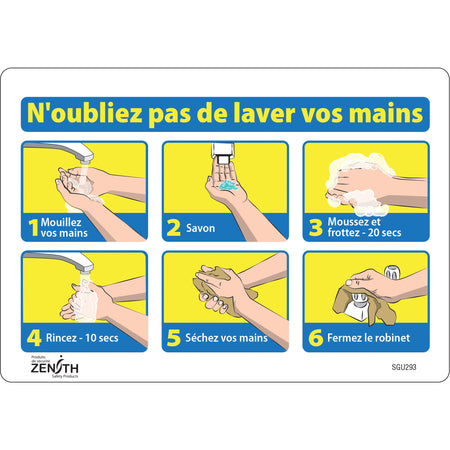 ""N'oubliez pas de laver vos mains"" Sign - SGU293
