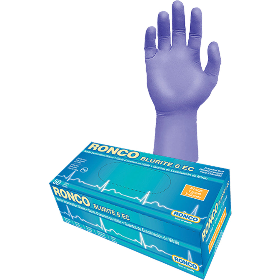 Blurite 6 EC Extended Cuff Examination Gloves - SGW435
