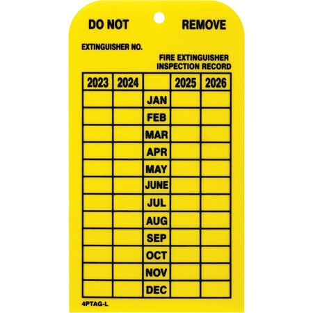 Four Year Fire Extinguisher Inspection Tag - SGW449