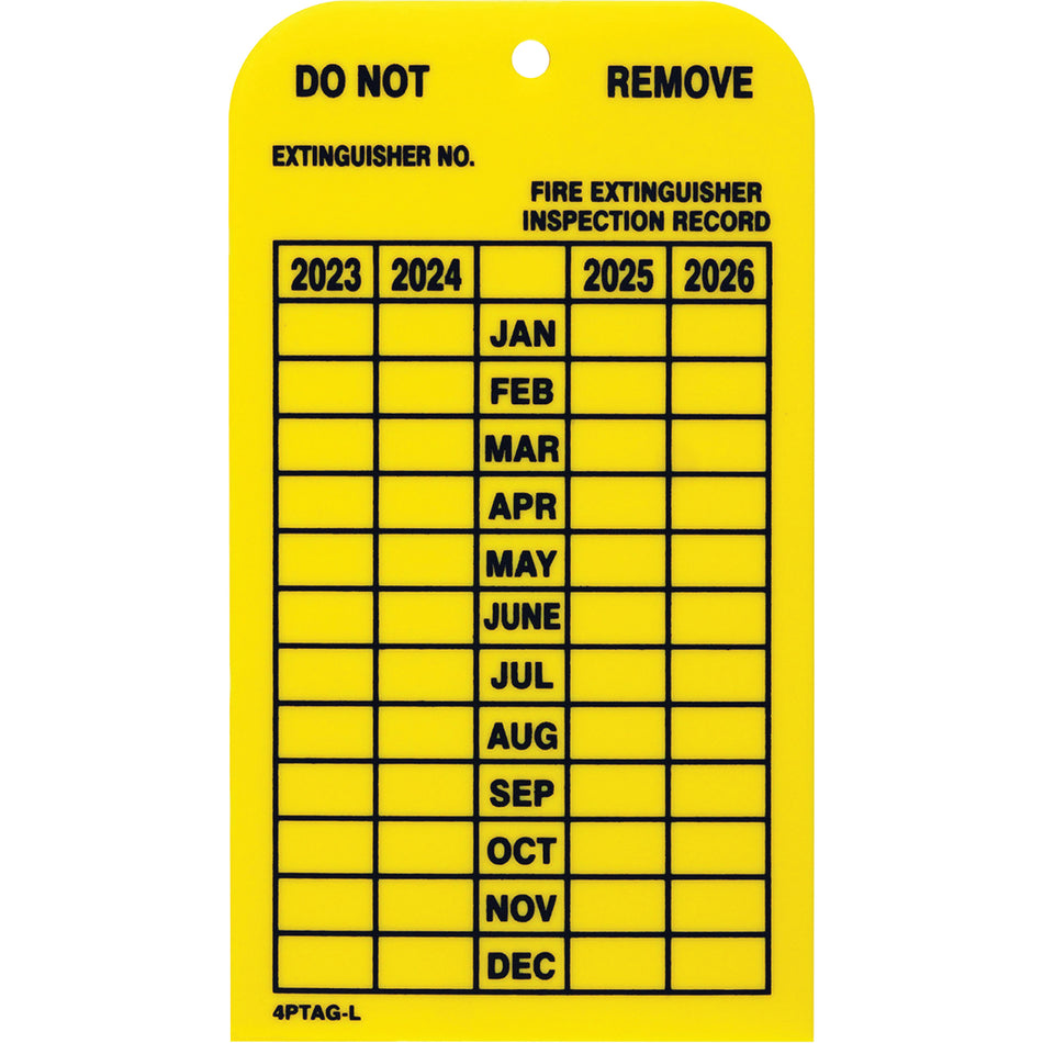 Four Year Fire Extinguisher Inspection Tag - SGW449