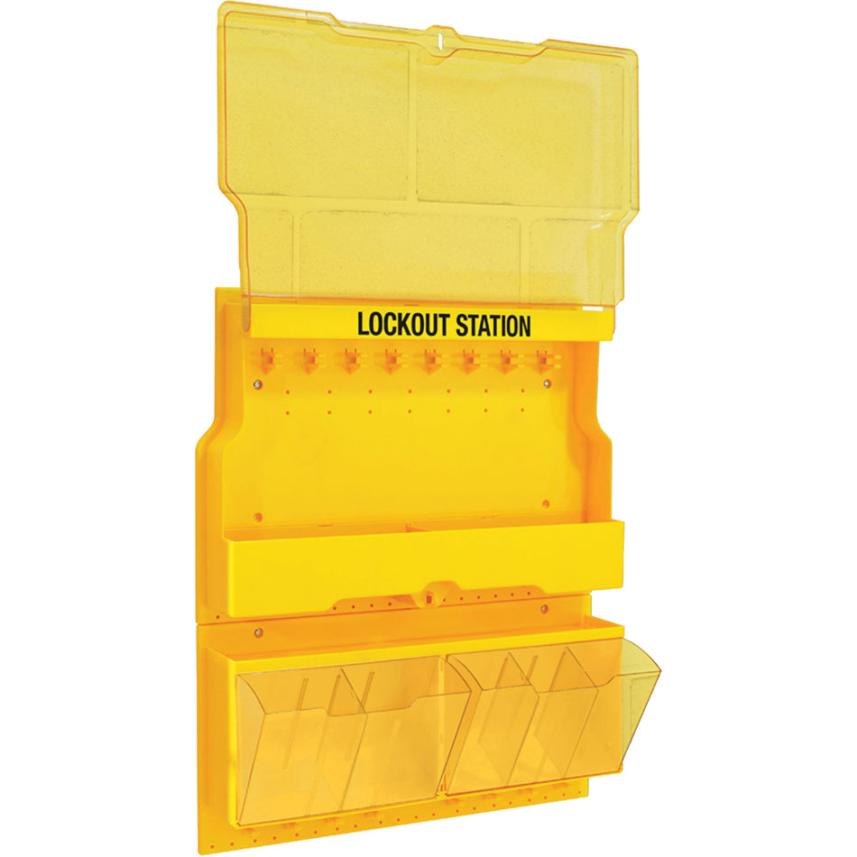Deluxe Lockout Station with Cover and Trilingual Labels - SGW625