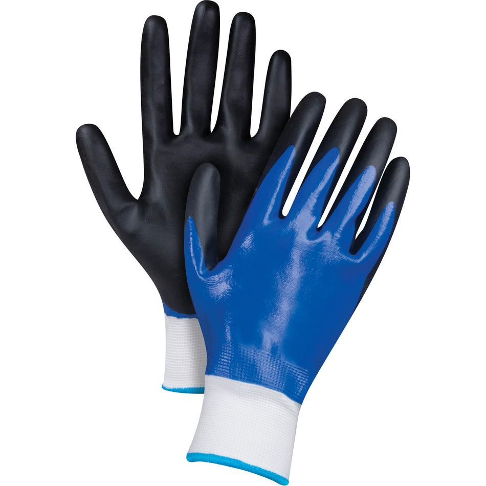 Black & Blue Coated Gloves - SGX782