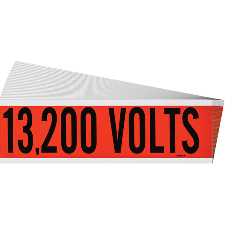 ""13,200 Volts"" Conduit & Voltage Labels - SGX939