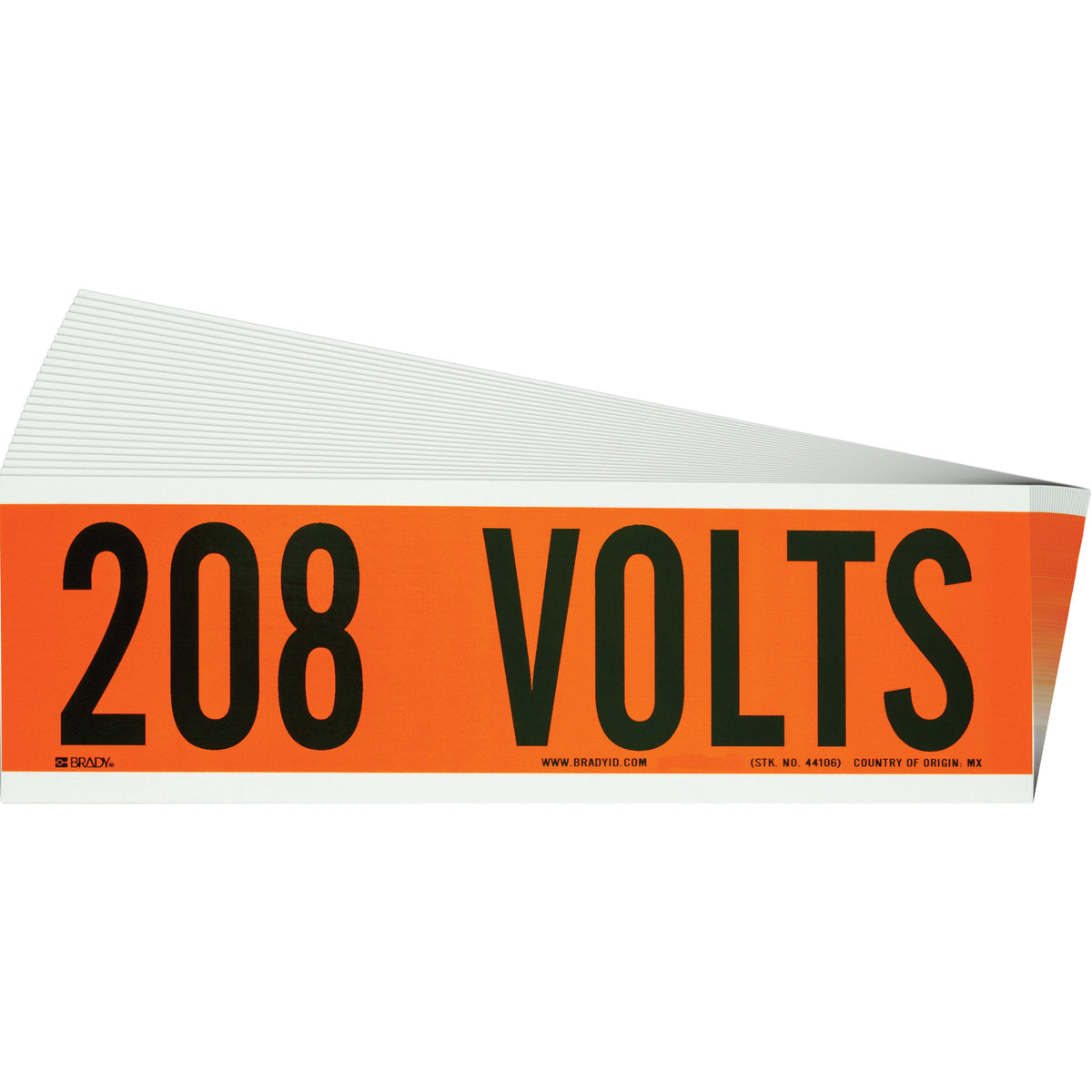 ""208 Volts"" Conduit & Voltage Labels - SGX940