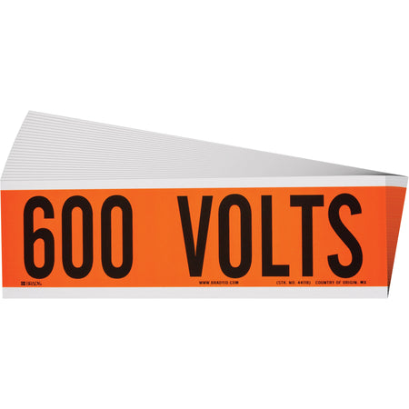 ""600 Volts"" Conduit & Voltage Labels - SGX953