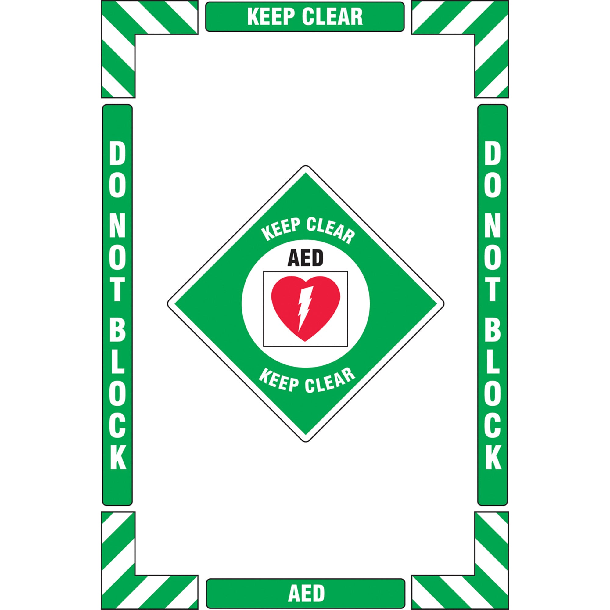 ""AED Keep Clear"" Floor Marking Kit - SGY026