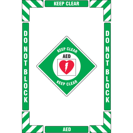 ""AED Keep Clear"" Floor Marking Kit - SGY026