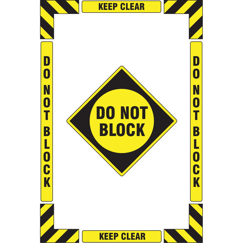 ""Keep Clear Do Not Block"" Floor Marking Kit - SGY029