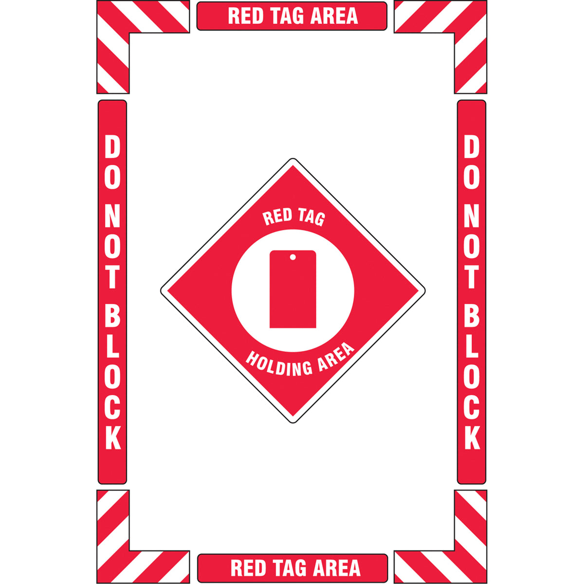 ""Red Tag Holding Area"" Floor Marking Kit - SGY033