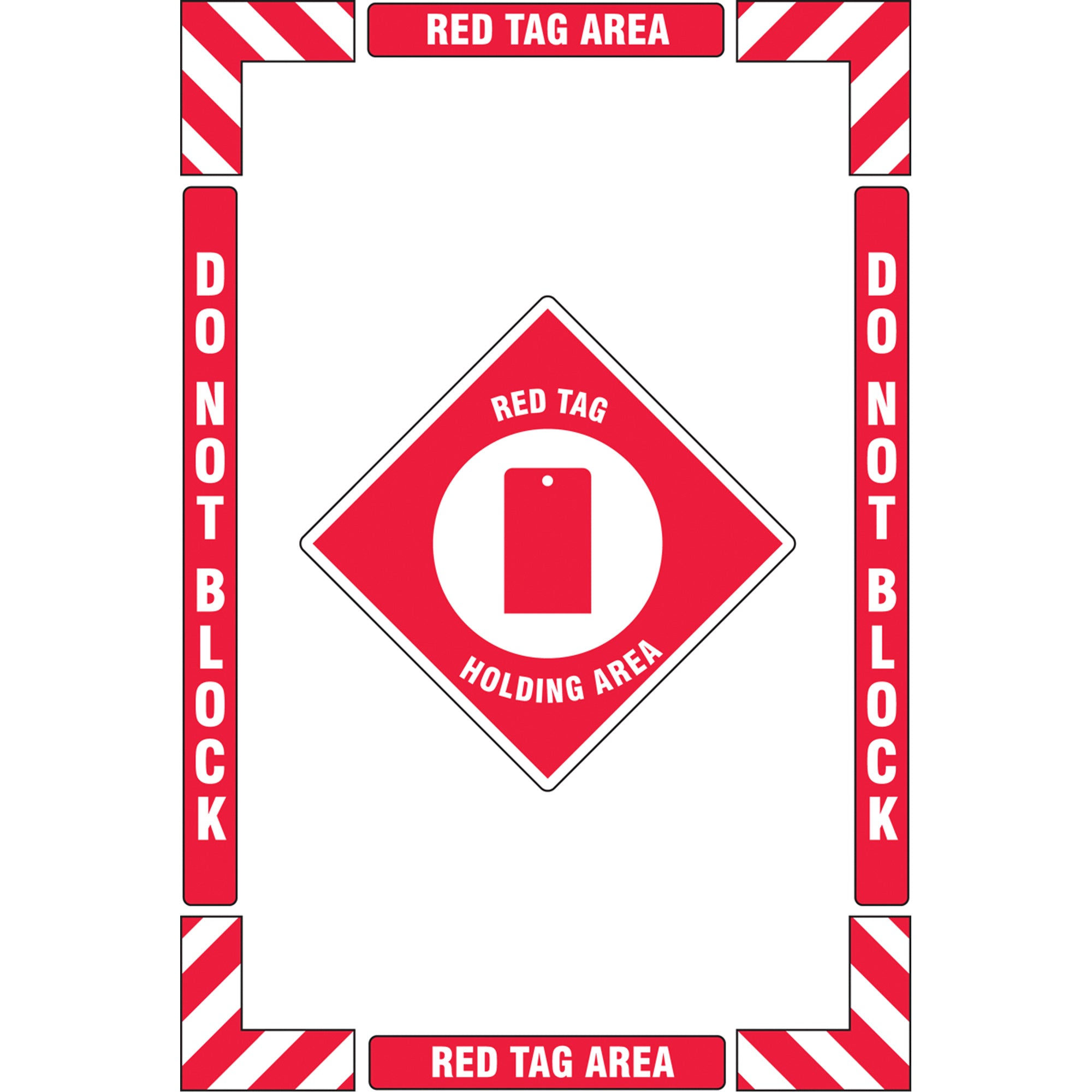 ""Red Tag Holding Area"" Floor Marking Kit - SGY033