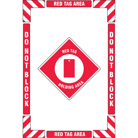 ""Red Tag Holding Area"" Floor Marking Kit - SGY033