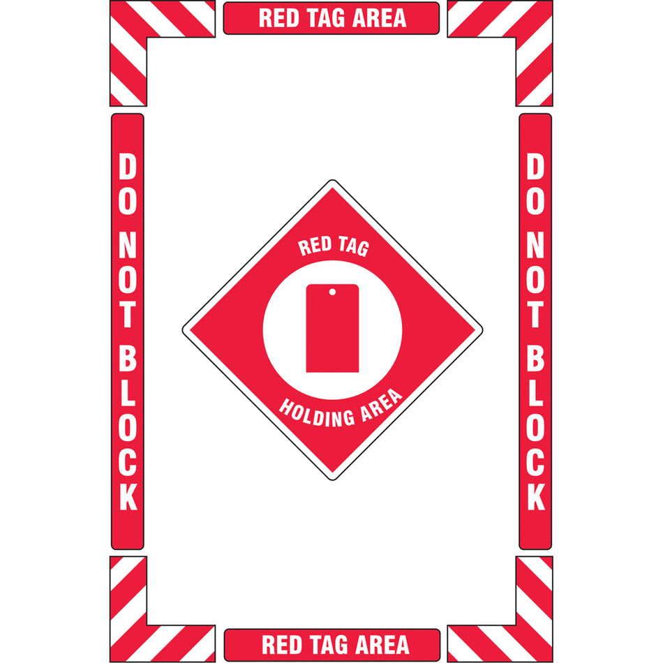 ""Red Tag Holding Area"" Floor Marking Kit - SGY033