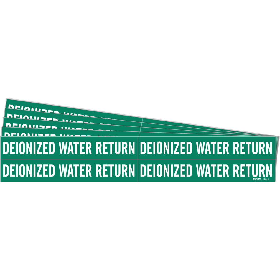 ""Deionized Water Return"" Pipe Markers - SH715