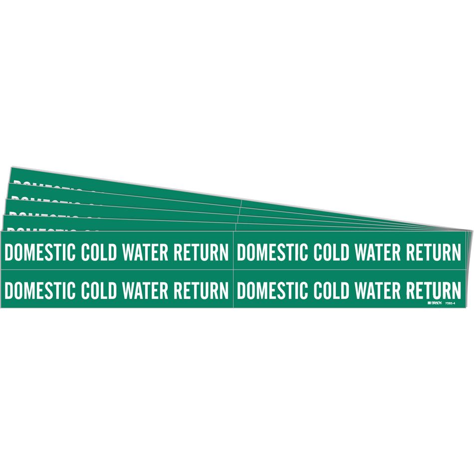""Domestic Cold Water Return"" Pipe Markers - SH759