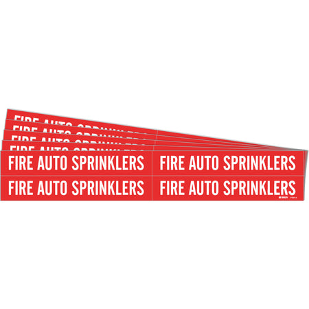 ""Fire Auto Sprinklers"" Pipe Markers - SH847
