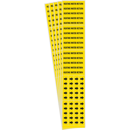 ""Heating Water Return"" Pipe Markers - SH936