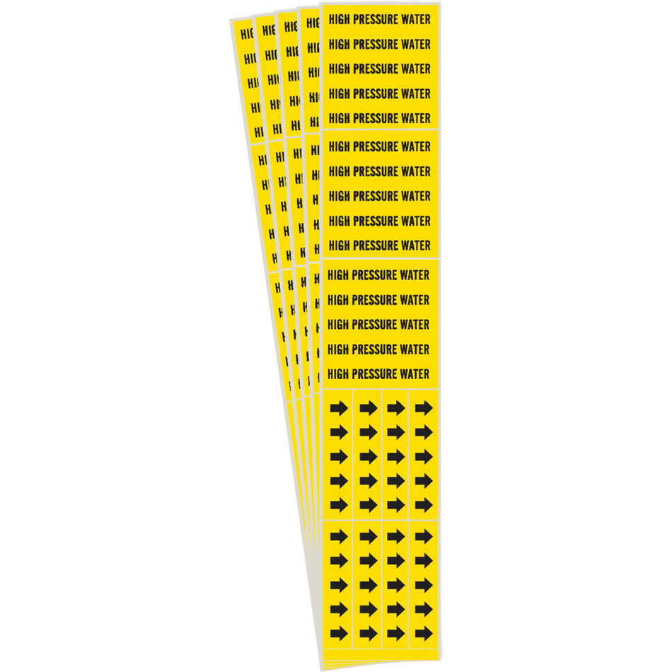 ""High Pressure Water"" Pipe Markers - SH984