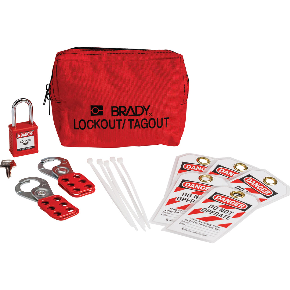 Lockout Tagout Kit with Nylon Safety Padlock in Pouch - SHB334