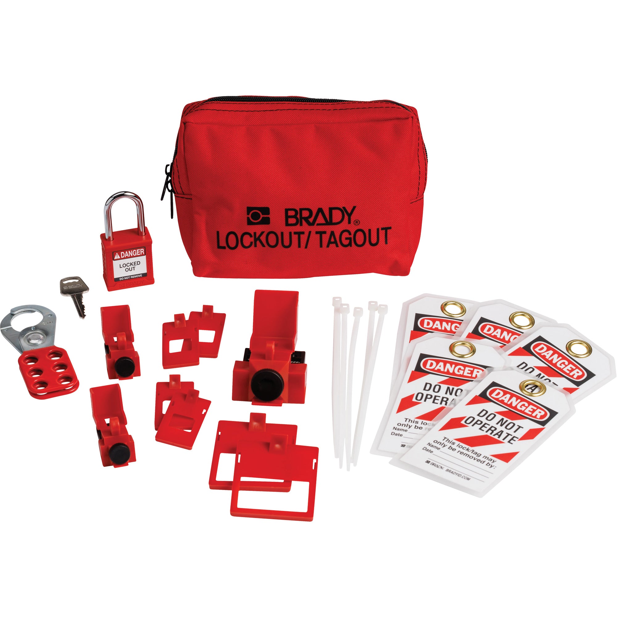Electrical Lockout Tagout Kit with Nylon Safety Padlock in Pouch - SHB335