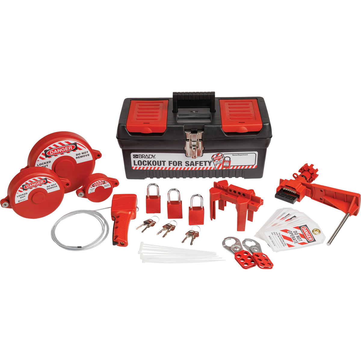Lockout Tagout Kit with Aluminum Safety Padlocks in Toolbox - SHB337