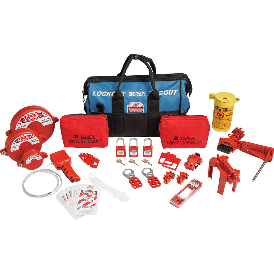 Lockout Tagout Kit with Nylon Safety Lockout Padlocks in Duffel Bag - SHB338