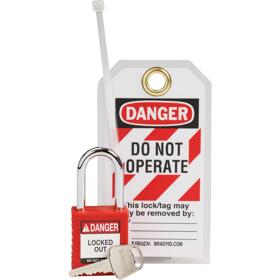 Nylon Safety Lockout Padlock & Tag Kit - SHB339