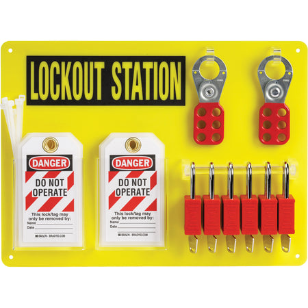 Lockout Board with Keyed Different Nylon Safety Lockout Padlocks - SHB345