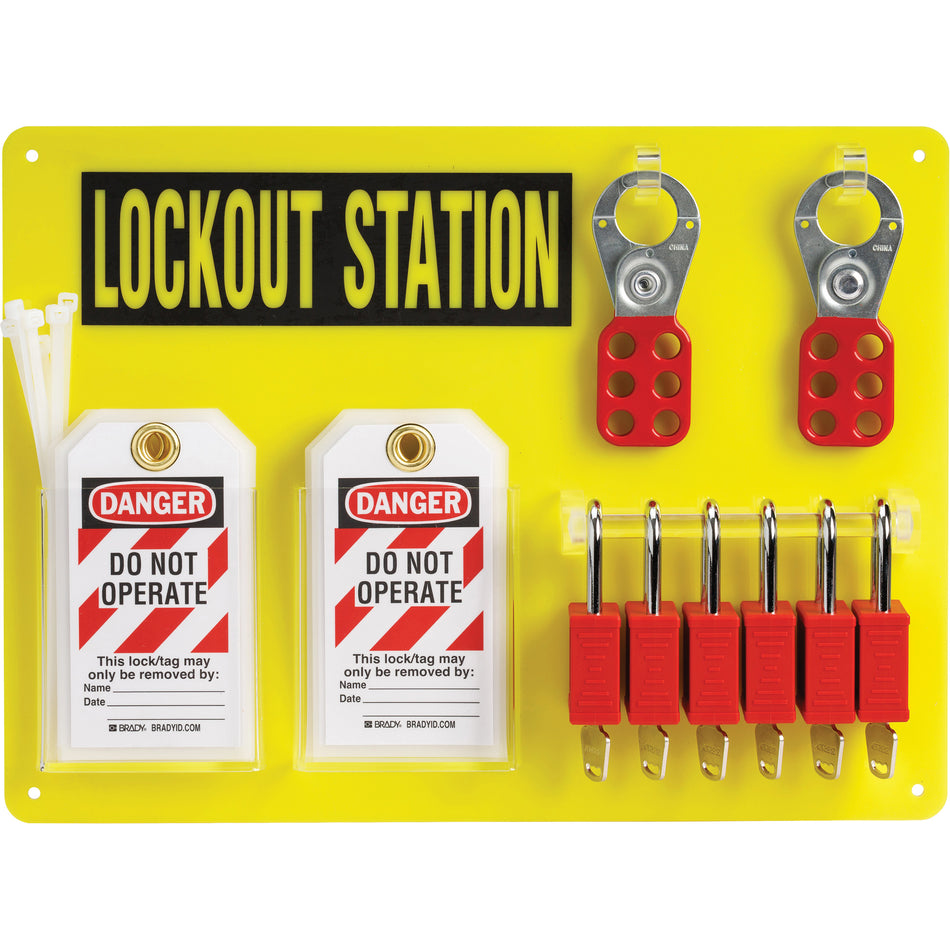 Lockout Board with Keyed Different Nylon Safety Lockout Padlocks - SHB345