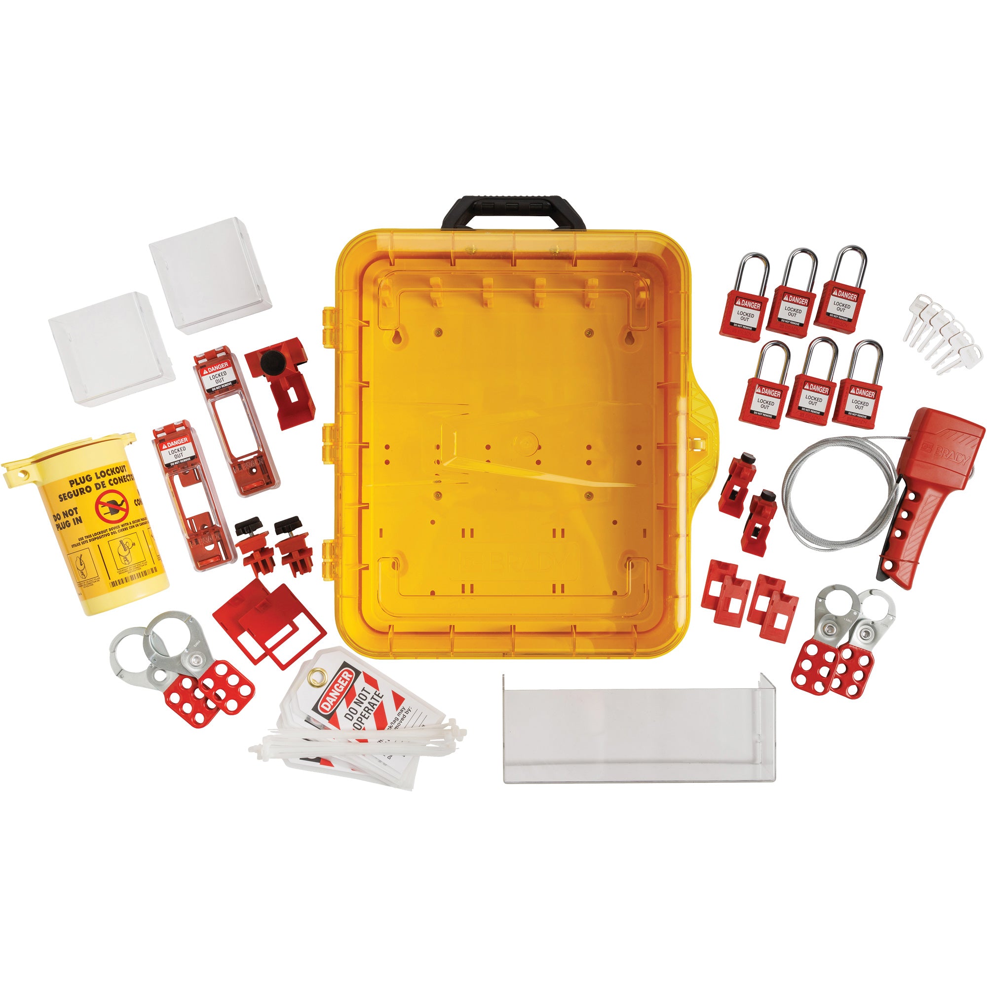 Electrical Lockout Station with Keyed Different Nylon Safety Lockout Padlocks - SHB351