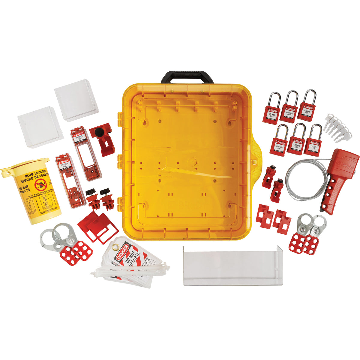 Electrical Lockout Station with Keyed Alike Nylon Safety Lockout Padlocks - SHB352