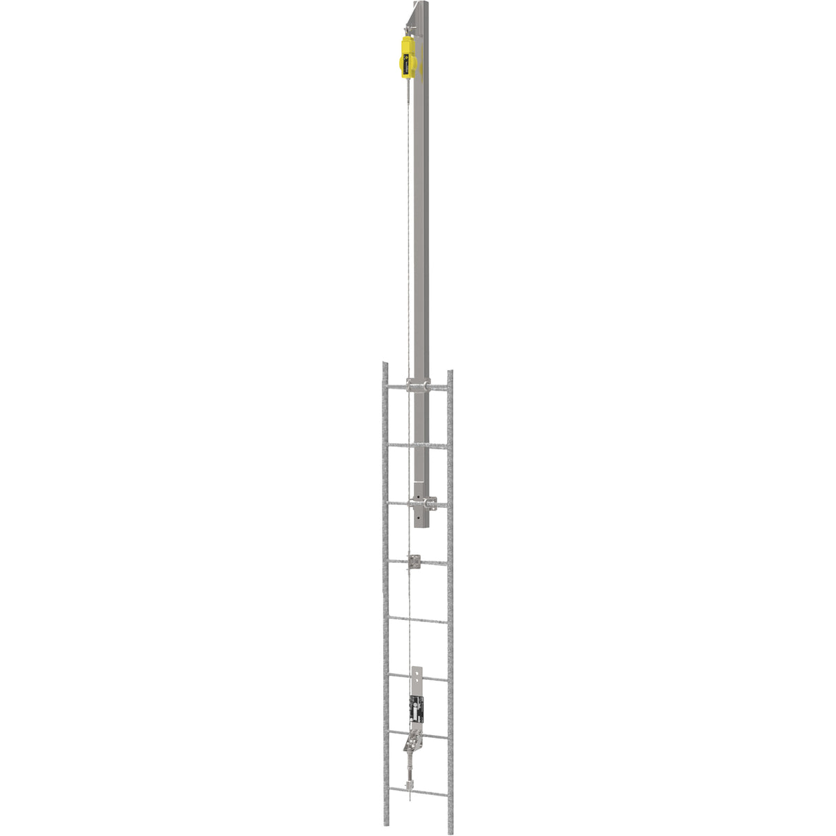 Latchways® Vertical Ladder Lifeline with SRL Ladder Extension Post Kit - SHC056