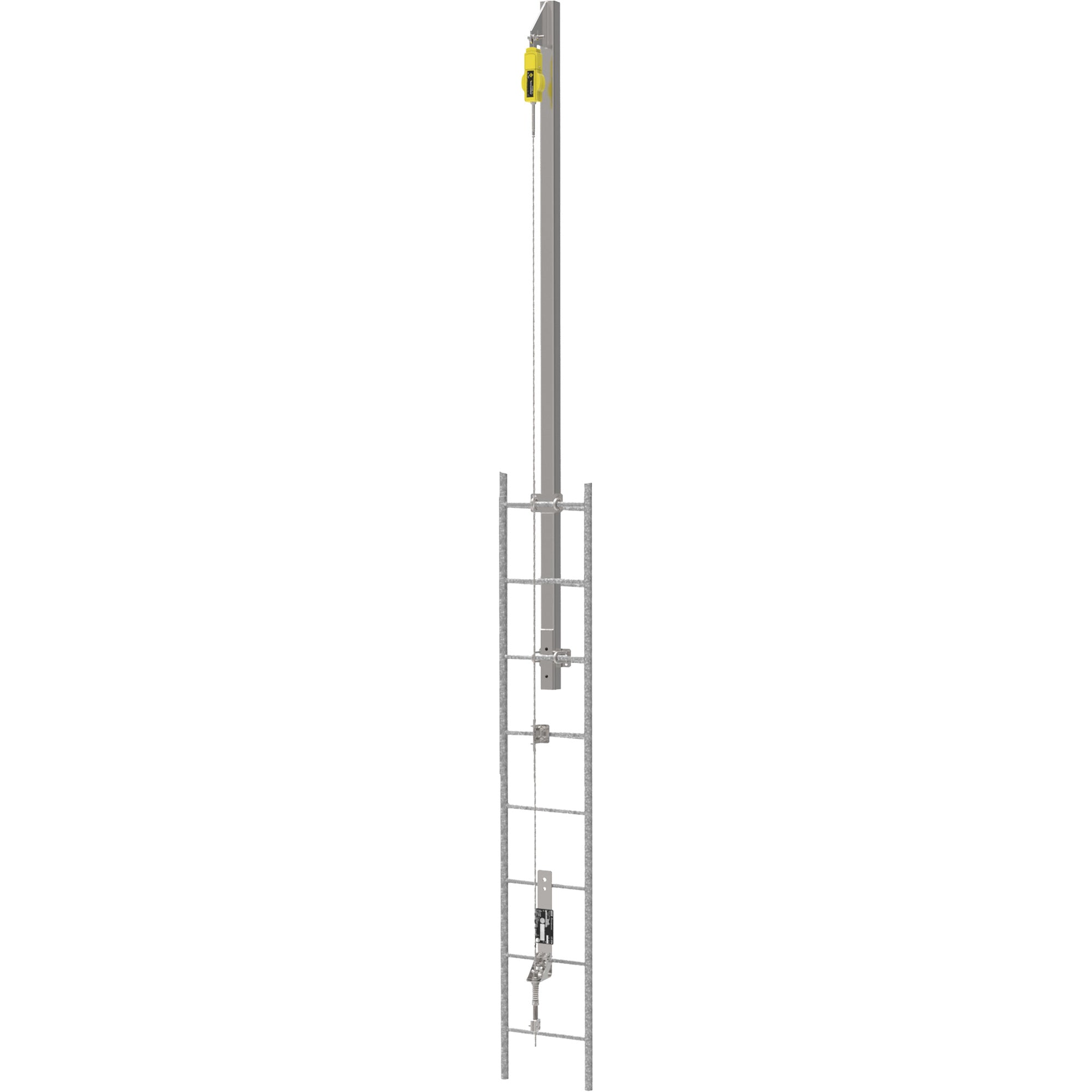 Latchways® Vertical Ladder Lifeline with SRL Ladder Extension Post Kit - SHC056