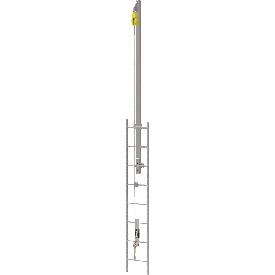 Latchways® Vertical Ladder Lifeline with SRL Ladder Extension Post Kit - SHC056