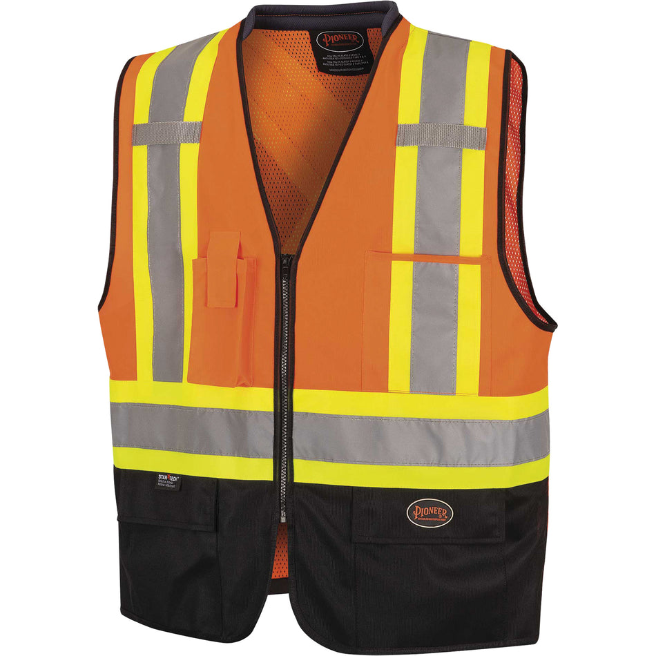 6894 Zip-Front Bi-Colour Safety Vest - SHC842