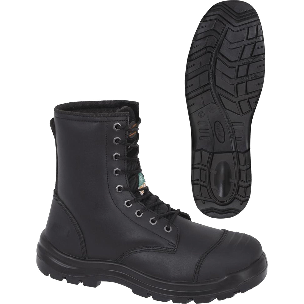 1027 Black 8"" Work Boots - SHE628