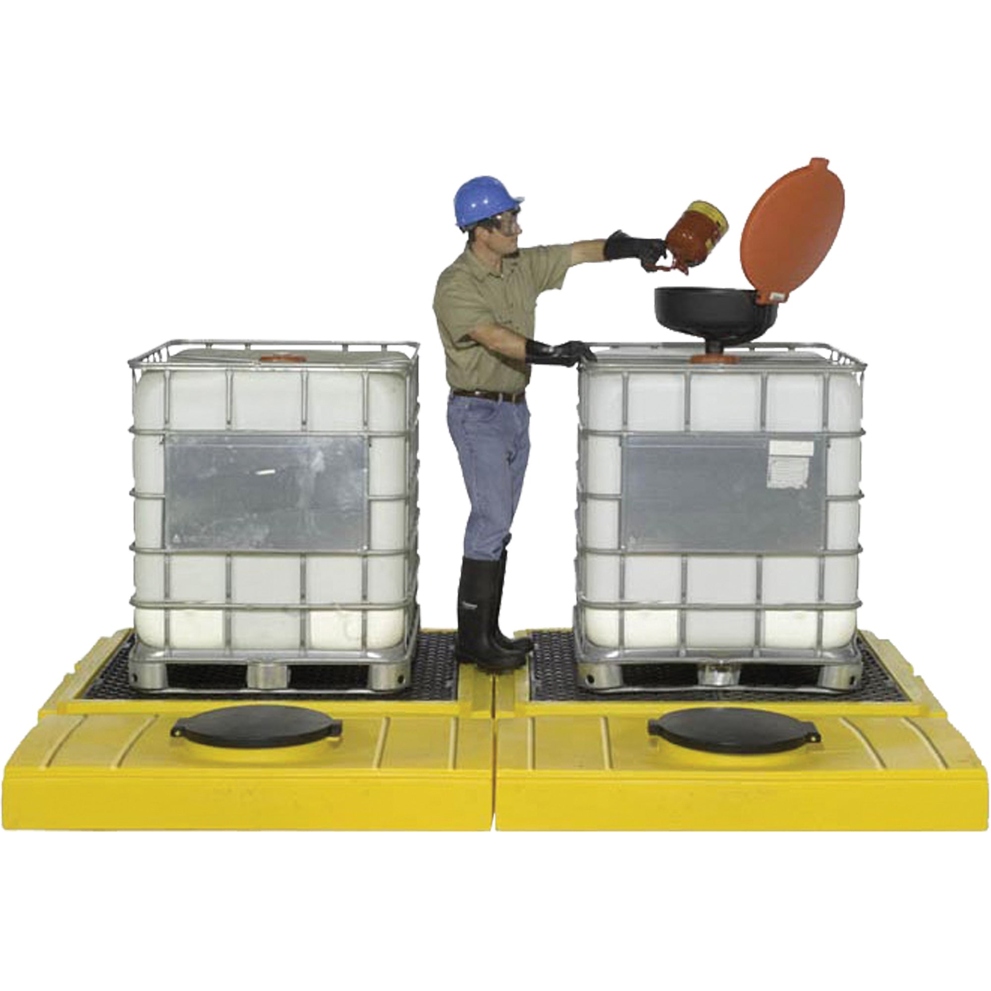 Indoor 2-Tank Ultra-Modular IBC Spill Pallet - SHF458