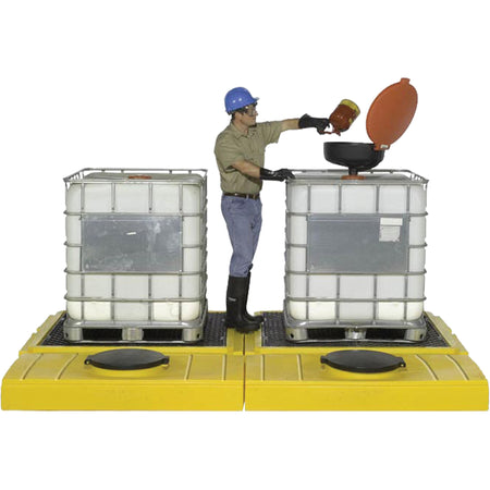 Indoor 2-Tank Ultra-Modular IBC Spill Pallet - SHF458