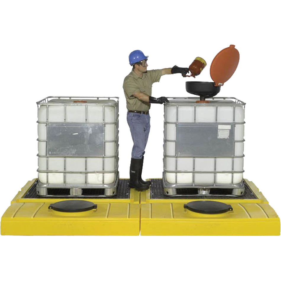 Indoor 2-Tank Ultra-Modular IBC Spill Pallet - SHF458