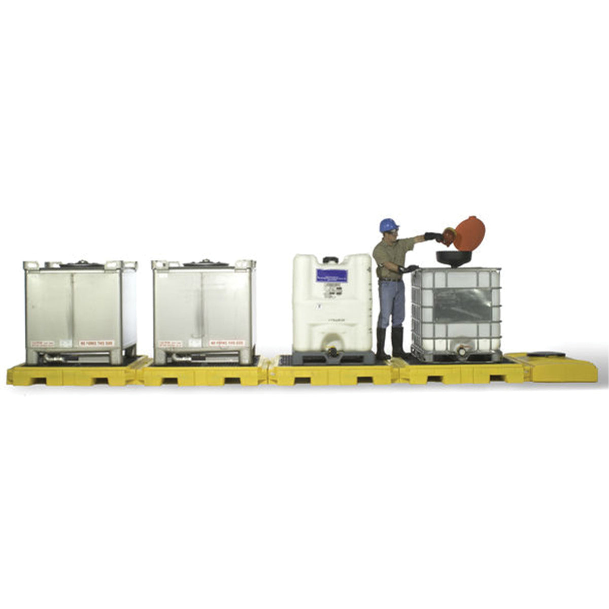 Indoor 4-Tank Ultra-Modular IBC Spill Pallet - SHF460