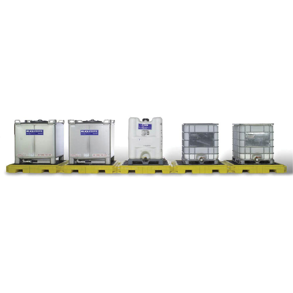 Indoor 5-Tank Ultra-Modular IBC Spill Pallet - SHF461