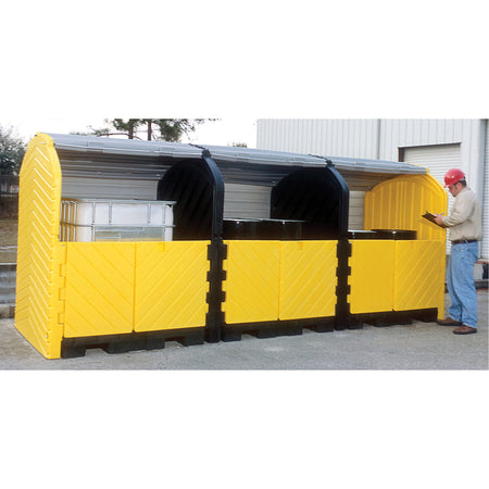 Outdoor 3-Tank Ultra-Modular IBC Spill Pallet - SHF463