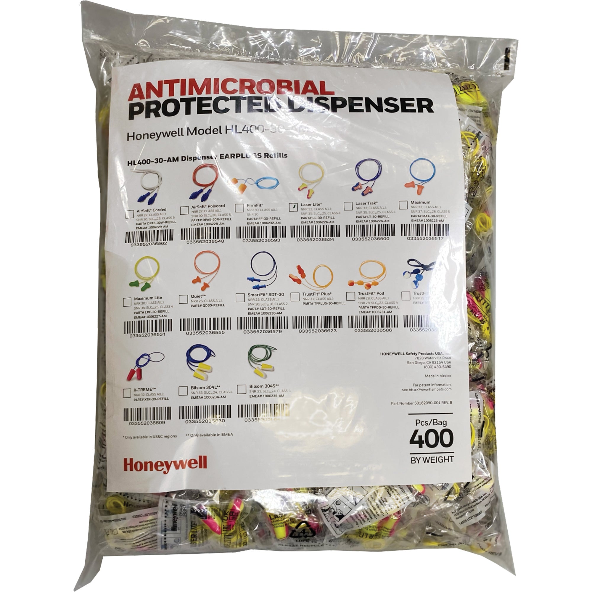 LL-30 Earplugs Refill for HL400 Dispenser - SHG428