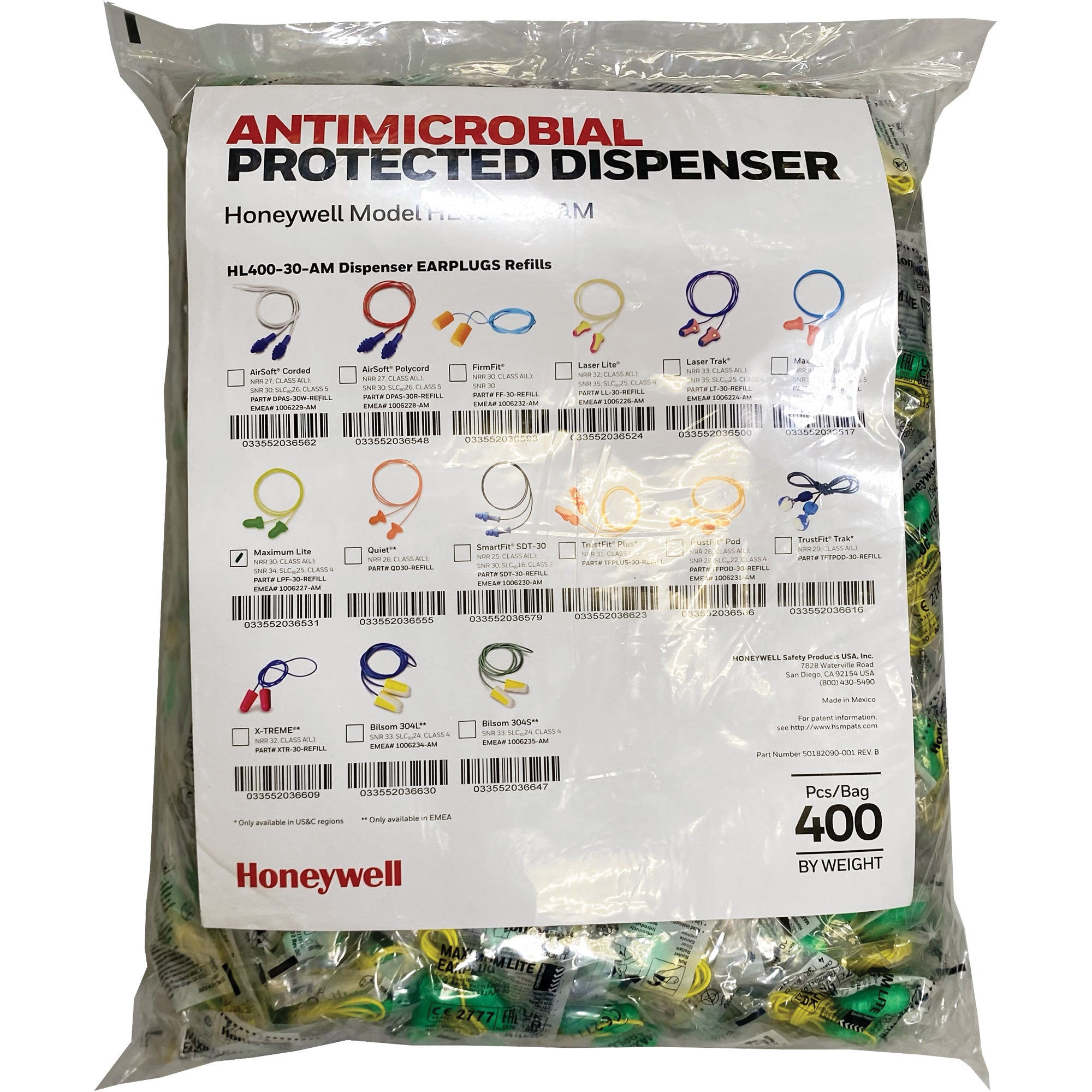 LPF-30 Earplugs Refill for HL400 Dispenser - SHG429