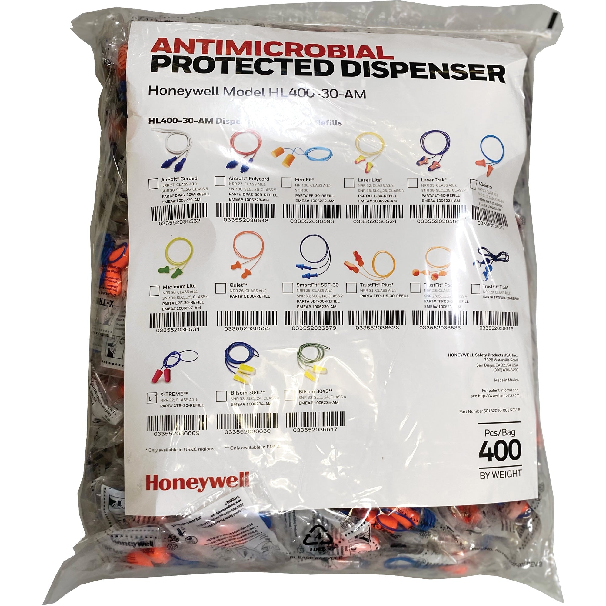 XTR-30 Earplugs Refill for HL400 Dispenser - SHG436