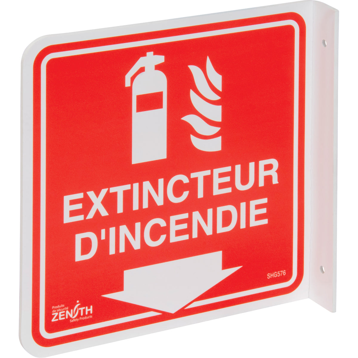 90° Projecting ""Extincteur d'Incendie"" Sign - SHG576