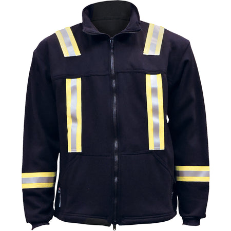 Flame Resistant Striped Full Zip Fleece Jacket - SHG734