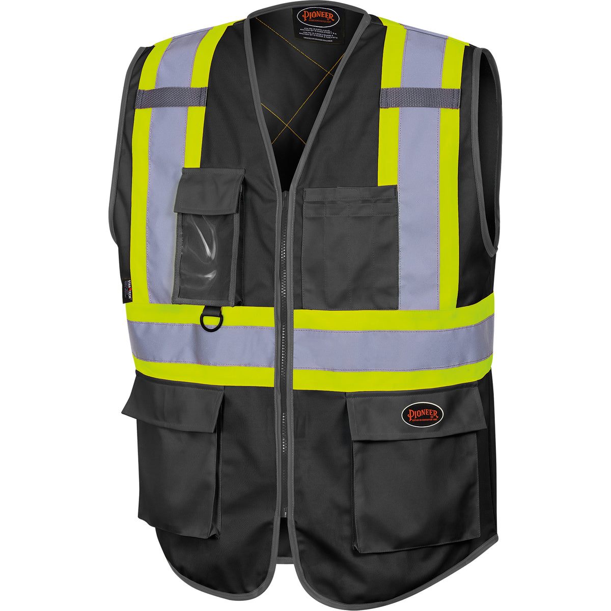 6959BK Tricot High-Visibility Safety Vest with Zipper Closure - SHH996